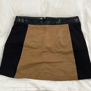 Leather and fabric skirt
